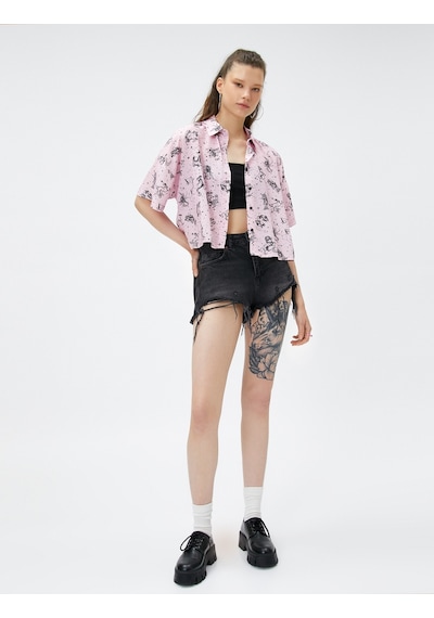 Koton Crop Gömlek Kısa Kollu Viskon Düğmeli Burç Baskılı Pembe Desenli 3sal60212ıw 3SAL60212IW2D5 Pembe Koton Crop Gömlek Kısa Kollu Viskon Düğmeli Burç Baskılı Pembe Desenli 3sal60212ıw 3SAL60212IW2D5 Pembe