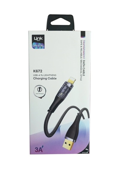 Linktech K672 Usb - Lightning 20w 3a 1.3m Örgü Şarj Kablosu