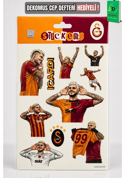 X Dekomus Lisanslı Galatasaray "mauro Icardi" Sticker Sheet Altın