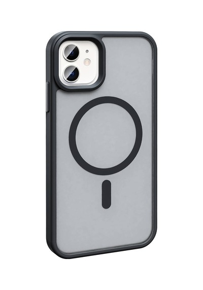 Zore İphone 12 Kılıf Magsafe Şarj Özellikli Mat Arka Yüzey Nvth Sio Kapak-siyah