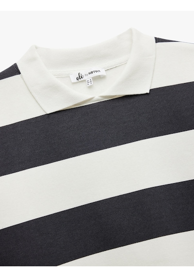 Koton Çizgili Oversize Şardonlu Polo Yaka Sweatshirt Antrasit Çizgili 6wal10247ık Antrasit Çizgili Koton Çizgili Oversize Şardonlu Polo Yaka Sweatshirt Antrasit Çizgili 6wal10247ık Antrasit Çizgili