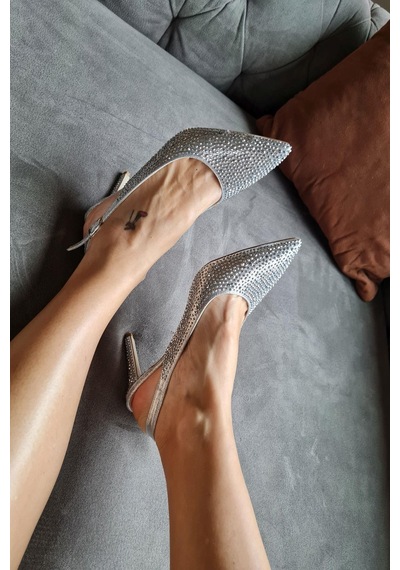 036 6169 Topukla Kadın Taşlı Topuklu Stiletto Abiye Ayakkabı 001