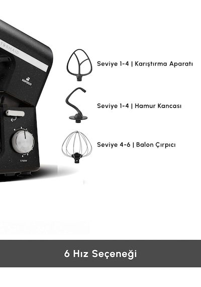 Karaca Mastermaid Chef Pro 1750 W Çift Kollu Stand Mikser