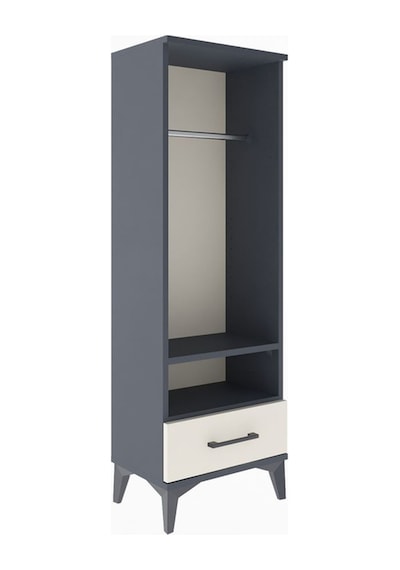 Arges Dolap 2 Raflı Tek Çekmeceli Tek Askılı 44x30x134 Antras... Antrasit