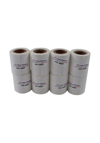 Pp Termal Etiket 50mm X 30mm Ruloda 200 Adet 8 Rulo Toplam 1600 Adet Phomemo M110 İle Uyumlu