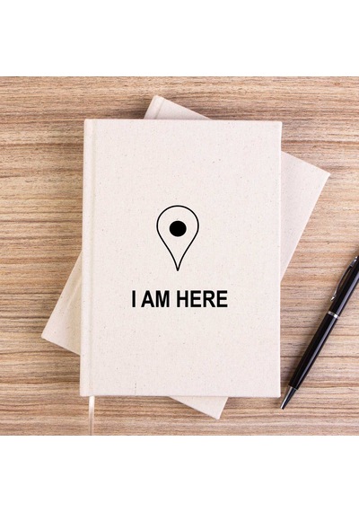 I Am Here Çizgisiz Kanvas Defter Krem