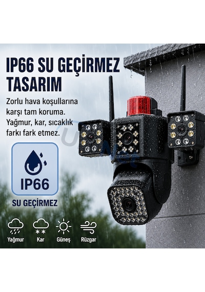 Uninet 12v 4g Sım Kartlı Dış Mekân Güvenlik Kamerası Gece Görüşlü, Hareket Algılamalı, Çift Yönlü Ses Özelliği