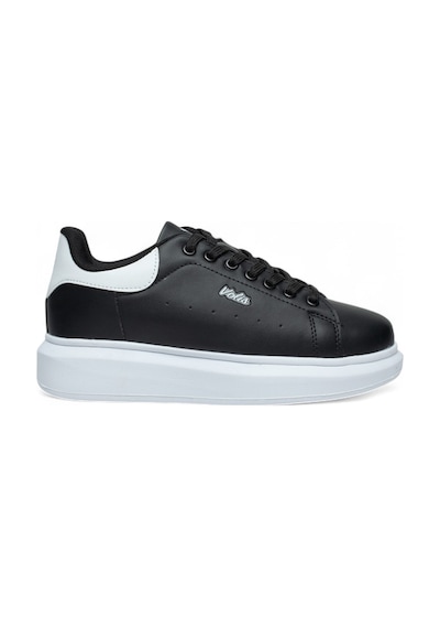 Volis Siyah-beyaz Kalın Taban Günlük Bağcıklı Erkek Sneaker Ayakkabı Siyah