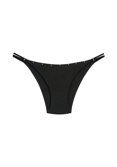 1025 Çift İp-taş Detaylı Bikini Külot Paketi 1025-v7 - Leopar-Siyah-Pars Çok Renkli