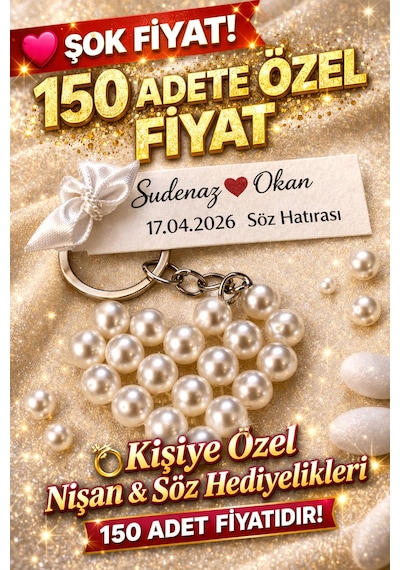 150 Adet// Kişiye Özel Nişan Nikah Söz Hediyelikleri İsim & Tarih Baskılı Diğer