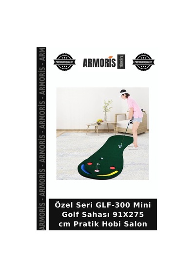 Özel Seri Glf-300 Mini Golf Sahası 91x275 Cm Pratik Hobi Salon Çok Renkli