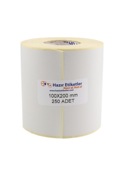 Eko Termal Etiket 100mm X 200mm Ruloda 250 Adet 40mm Kuka Çapında Direk Termal Transfer Etiketi 1
