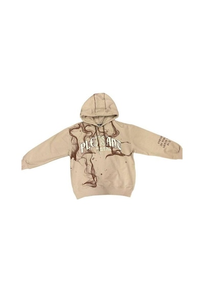 Carinos Erkek Çocuk Kapüşonlu Batik Desenli Sweatshirt-14697 Vizon