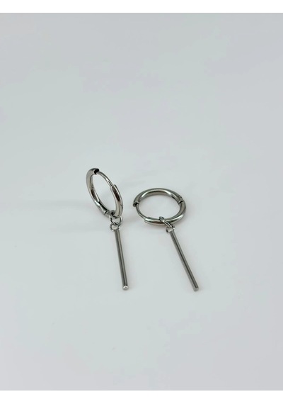 Rodyum Çelik Erkek Küpe Çap 12 Mm Kalınlık 2 Mm - Ekp0028 Çok Renkli