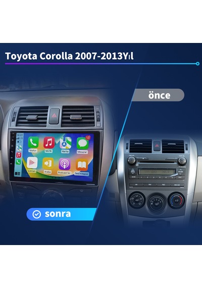 Toyota Corolla 2007-2013 Yıl Multimedya 4-64 Gb Navigasyon