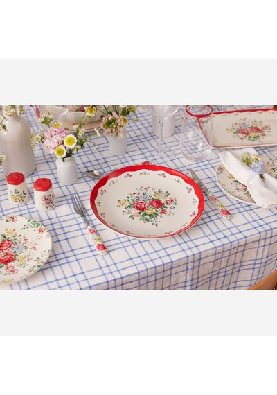 Kırmızı Porselen Yemek Tabağı 27 Cm