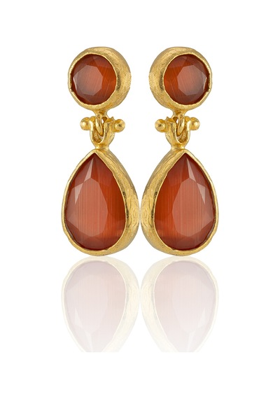 Kadir Jewellery 22 Ayar Altın Kaplama Vintage Küpe -el İşçiliği Ve Hipoalerjenik Küpe Kırmızı 14316740