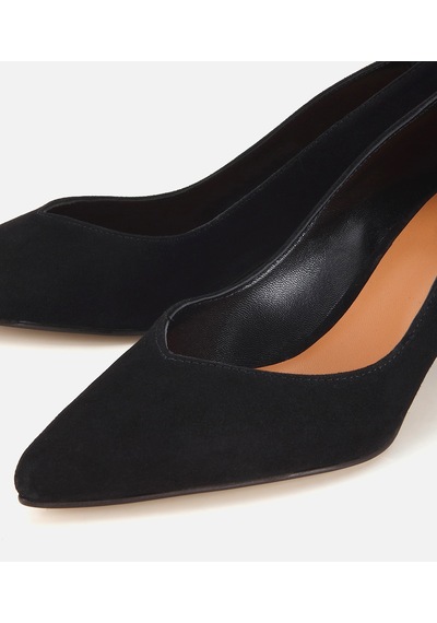 Hotiç Kadın Süet Deri Siyah Kısa Topuklu Stiletto 01ayh321890a100 01ayh321890a100 Siyah