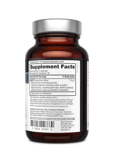 Quality Of Life Premium Kinoko Platinum Ahcc Supplement 60 Organi