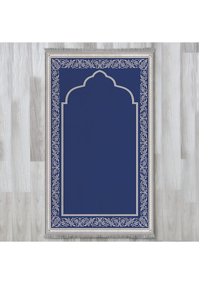Evaşk Namazlık Dokuma Halı Kaymaz Muslumana Seccade80 x 130 Lacivert EVASK801D66