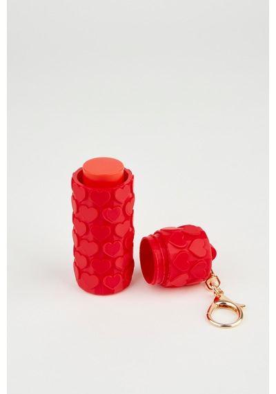 Vivaq Kalp Desenli Kırmızı Ruj Lip Gloss Kılıfı 3d Baskı Charm Çanta Aksesuarı Anahtarlık