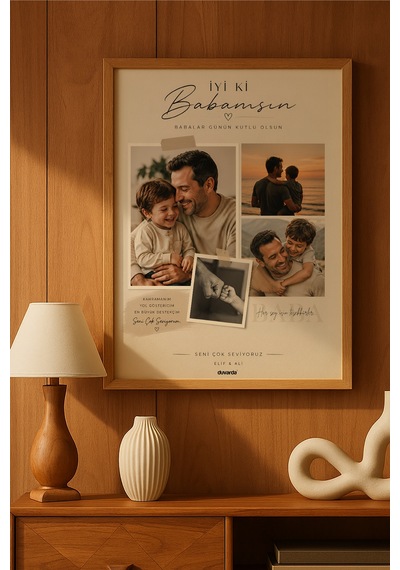 Kişiye Özel Babalar Günü Çerçeveli Tablo, Babalar Günü Hediye Poster, Hediyelik