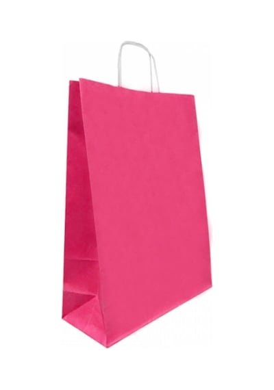 Kraft Çanta Fuşya 31X12X41 ( 25 Adet ) ( Kağıt Poşet Çanta )