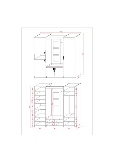 Lüks Aynalı Portmanto Askılı Vestiyer %100 Mdf Çok Raflı Ayakkabılık V05 Kül Gri - Karina Lüks Aynalı Portmanto Askılı Vestiyer %100 Mdf Çok Raflı Ayakkabılık V05 Kül Gri - Karina
