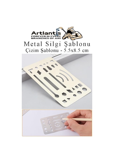 Silgi Şablonu Metal 5.5x8.5 Cm 1 Adet Paslanmaz Çelik Silgi Şablonu Çizim Şablonu Cetveli Mimari Mühendislik