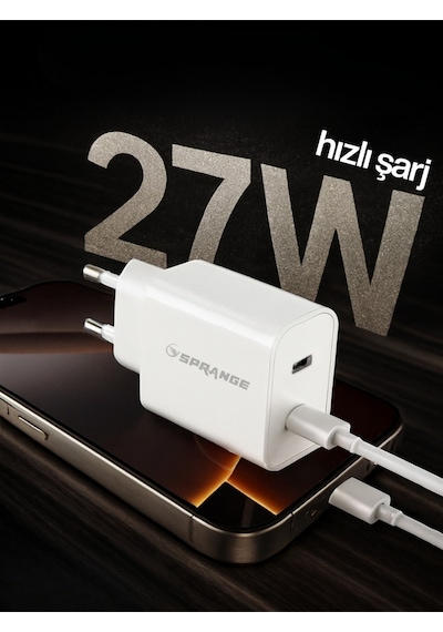 Dünya'da İlk Tek Adaptör Çift Giriş 27w Lightning To Type-c Pd Girişli Hızlı Şarj Cihazı