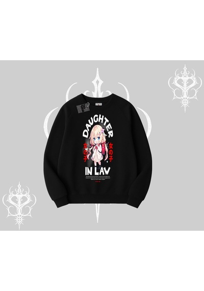 Startmore Biskilet Sweatshirt Anime Girl Daughter In Law Baskılı Siyah