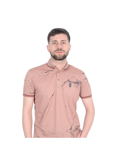Cengiz İnler Baskı Desenli Erkek Polo Yaka  T-shirt