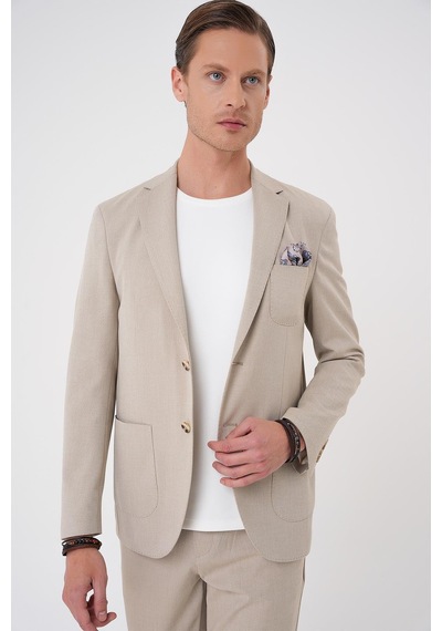 Efor Comfort Fit Mono Yaka Çift Yırtmaç Torba Cep Kendinden Desenli Casual Bej Ceket C 706 Bej Efor Comfort Fit Mono Yaka Çift Yırtmaç Torba Cep Kendinden Desenli Casual Bej Ceket C 706 Bej