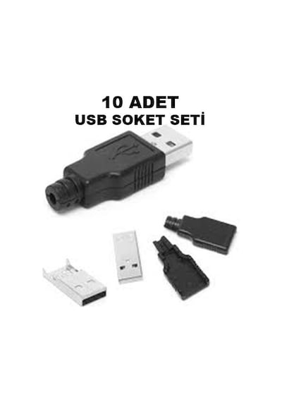5 Dişi 5 Erkek 4 Pin Usb Soket Seti Konnektör Şarj Kablosu