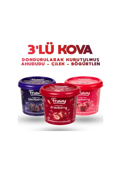 Freeze Dried Çilek, Böğürtlen Ahududu Kova 3'lü Paket Diğer