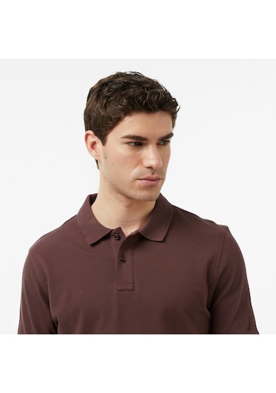 Nautica Erkek Kahverengi Regular Fit Polo Yaka T-shirt Düz K65000t Kahverengi