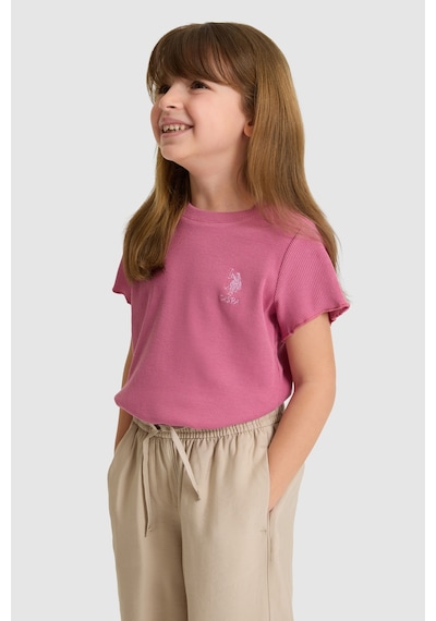 U.s. Polo Assn. Kız Çocuk Fuşya Tişört Basic 50325610-vr023 Fusya