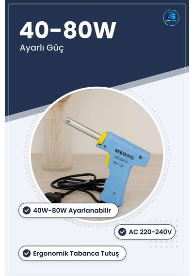 Lehim Havyası Tabanca 40w 80w Ac220 240v Ayarlanabilir Elektronik