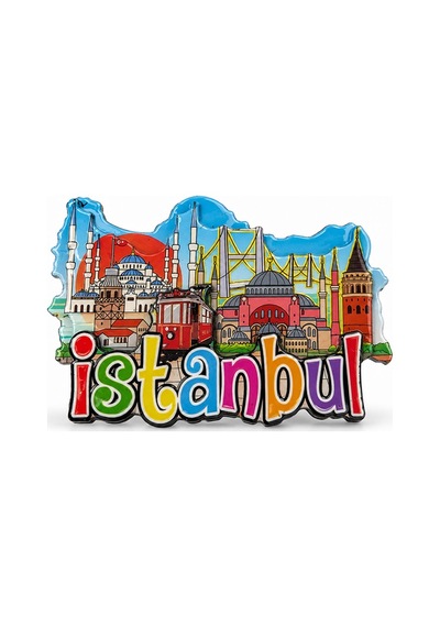 İstanbul Temalı Ahşap Buzdolapı Süsü Magnet 08134328