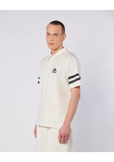 Kappa Porte Tee Erkek Ekru Regular Polo Yaka Tişört