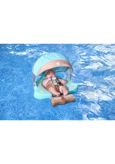 Mambobaby Yüzme Simidi - Holiday Tree, Emniyetli, Gölgelikli Ve Ayak Destekli