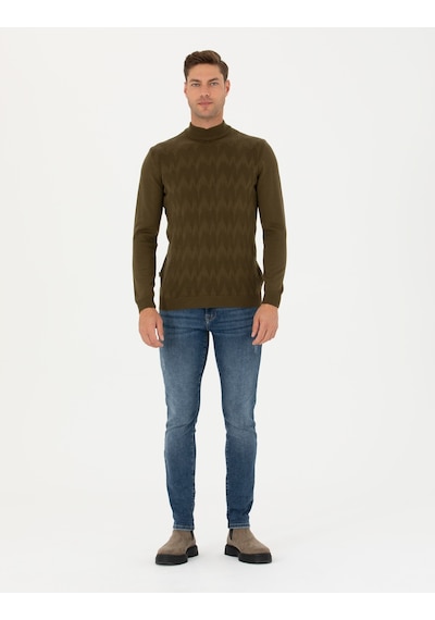 Pierre Cardin Erkek Haki Triko Kazak 50278099-vr027 Haki