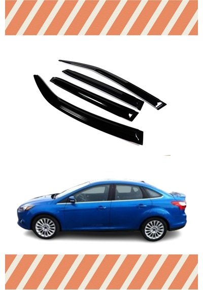 Ford Focus 4 Sedan 2015-2018 Modellerine Özel 4'lü Mügen Tip Cam Rüzgarlığı