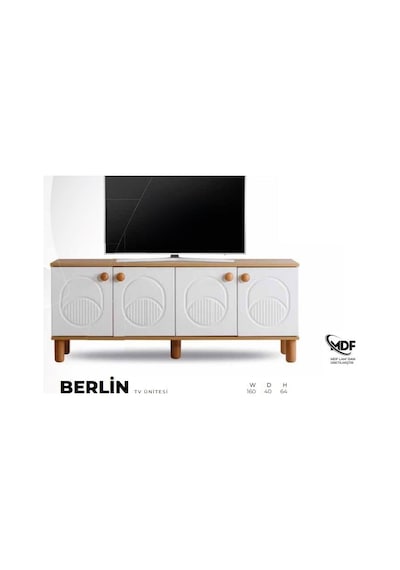 Berlin Mdf Tv Ünitesi Beyaz  - Ceviz