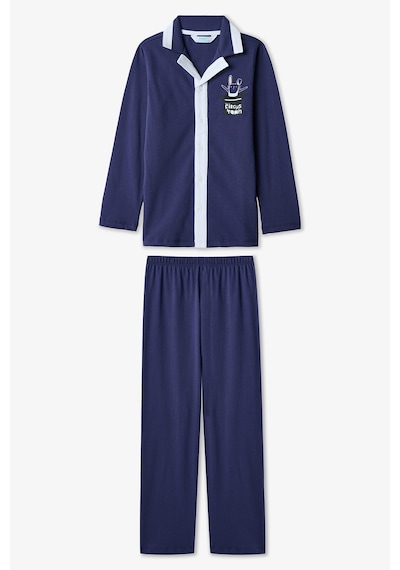 Penti  İndigo Erkek Çocuk Suprise Uzun Kollu Düğmeli Pamuklu Pijama Takımı