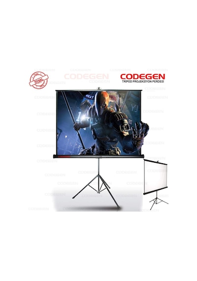 Codegen Tx-24 240x200cm Tripod Ayaklı Taşınabilir Projeksiyon Perdesi, Siyah