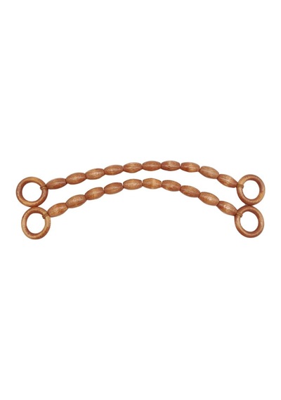 Angel Çanta Aksesuar 20 Mm Oval Ahşap Boncuklu 40 Cm Taba Renk Çanta Sapı