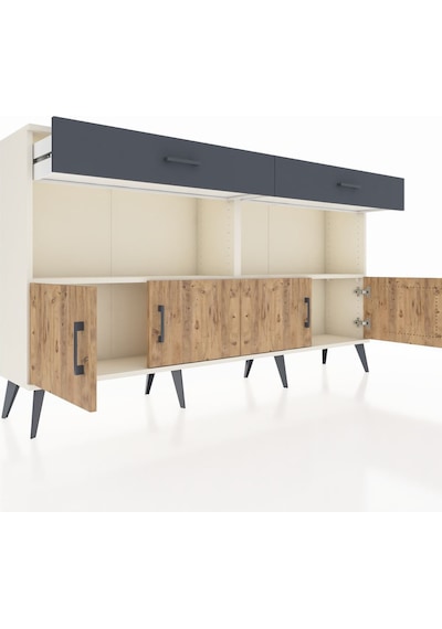 Arges Konsol 2 Raflı 2 Çekmeceli 4 Kapaklı 176x30x99 Aytaşı-çam/a Aytaşı-çam/antrasit Arges Konsol 2 Raflı 2 Çekmeceli 4 Kapaklı 176x30x99 Aytaşı-çam/a Aytaşı-çam/antrasit
