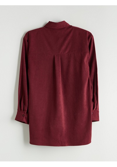 Lcw Modest Bordo Süet Görünümlü Kadın Gömlek Tunik