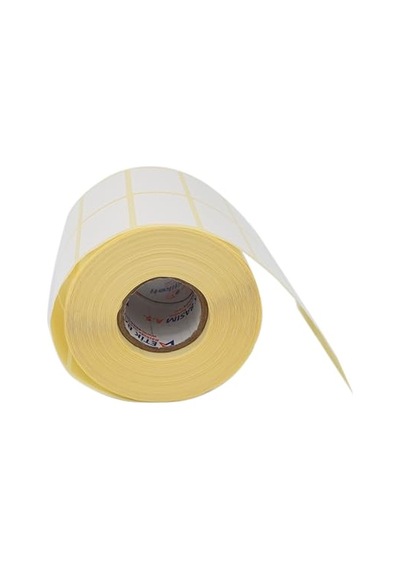 Kuşe Etiket 50mm X 30mm Ruloda 3000 Adet Yan Yana 2 Li 40mm Kuka Çapında Barkod Yazıcı Etiketi 1